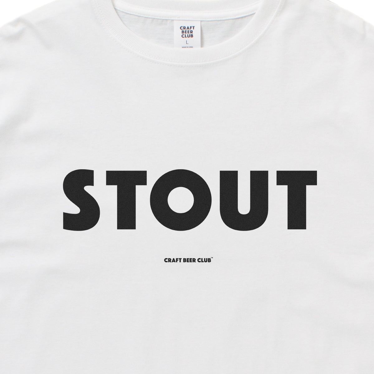 "STOUT" Basic Logo Tee - White