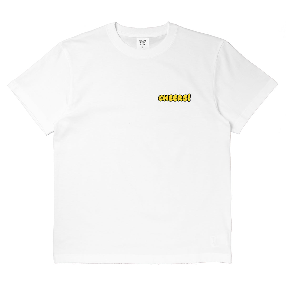 "CHEERS" Comic Logo Tee - White