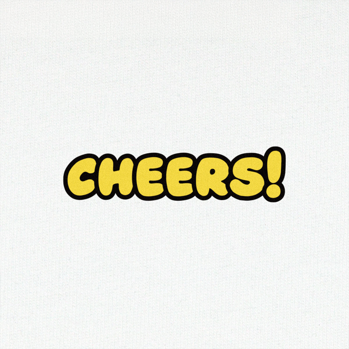"CHEERS" Comic Logo Tee - White
