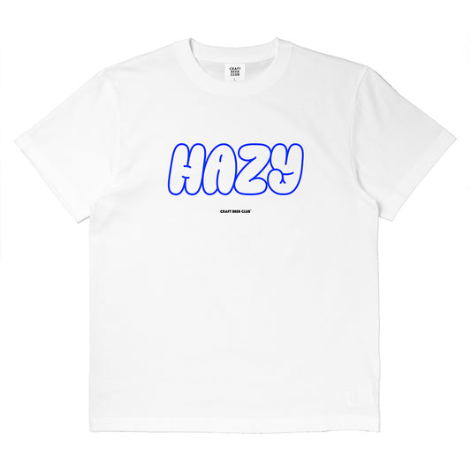 "HAZY" Bubble Logo Tee - White