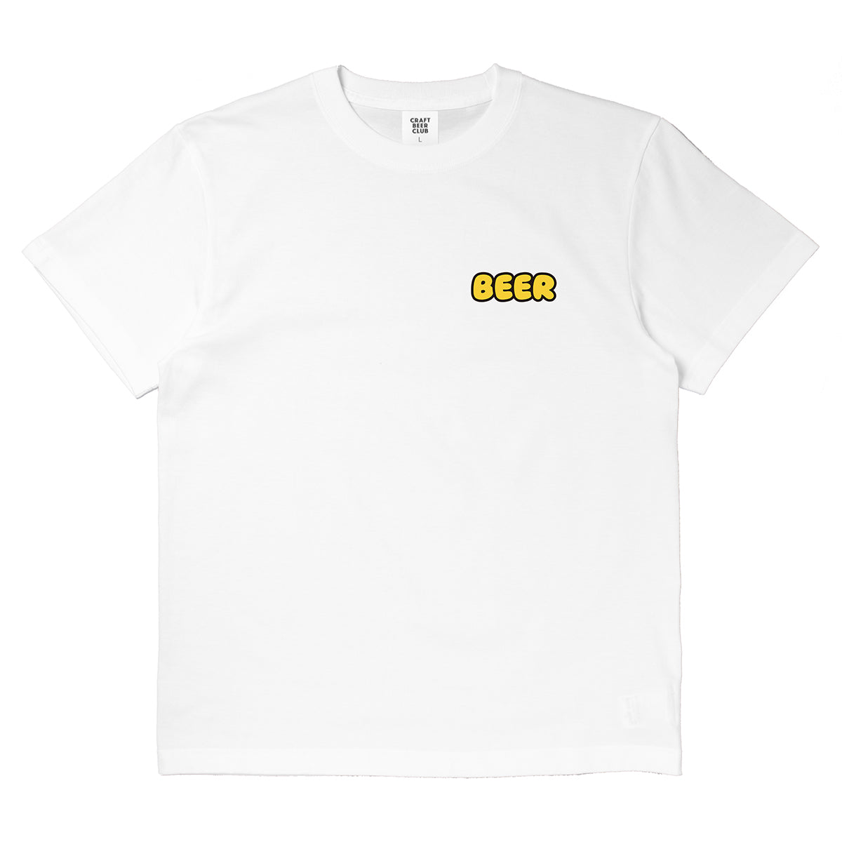 "BEER" Comic Logo Tee - White