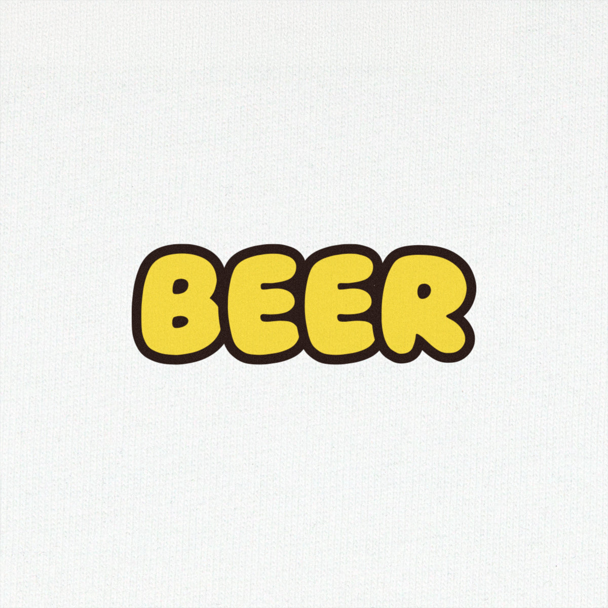 "BEER" Comic Logo Tee - White