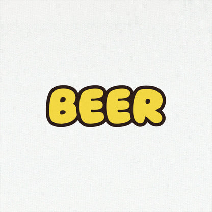 "BEER" Comic Logo Tee - White