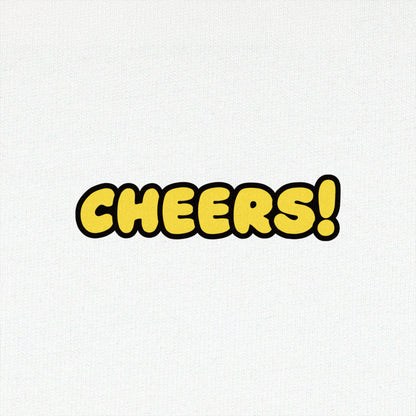 "CHEERS" Comic Logo Tee - White